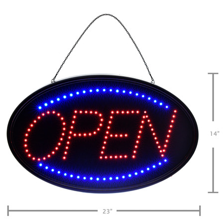 Alpine Industries LED Open Sign, Oval, 23" x 14" 497-02